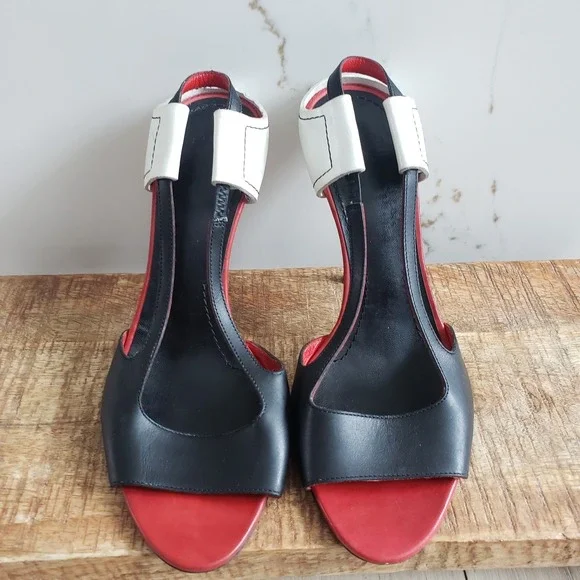 Givenchy Heels Womens 37 Black Leather Slingback Archival - Picture 4 of 8